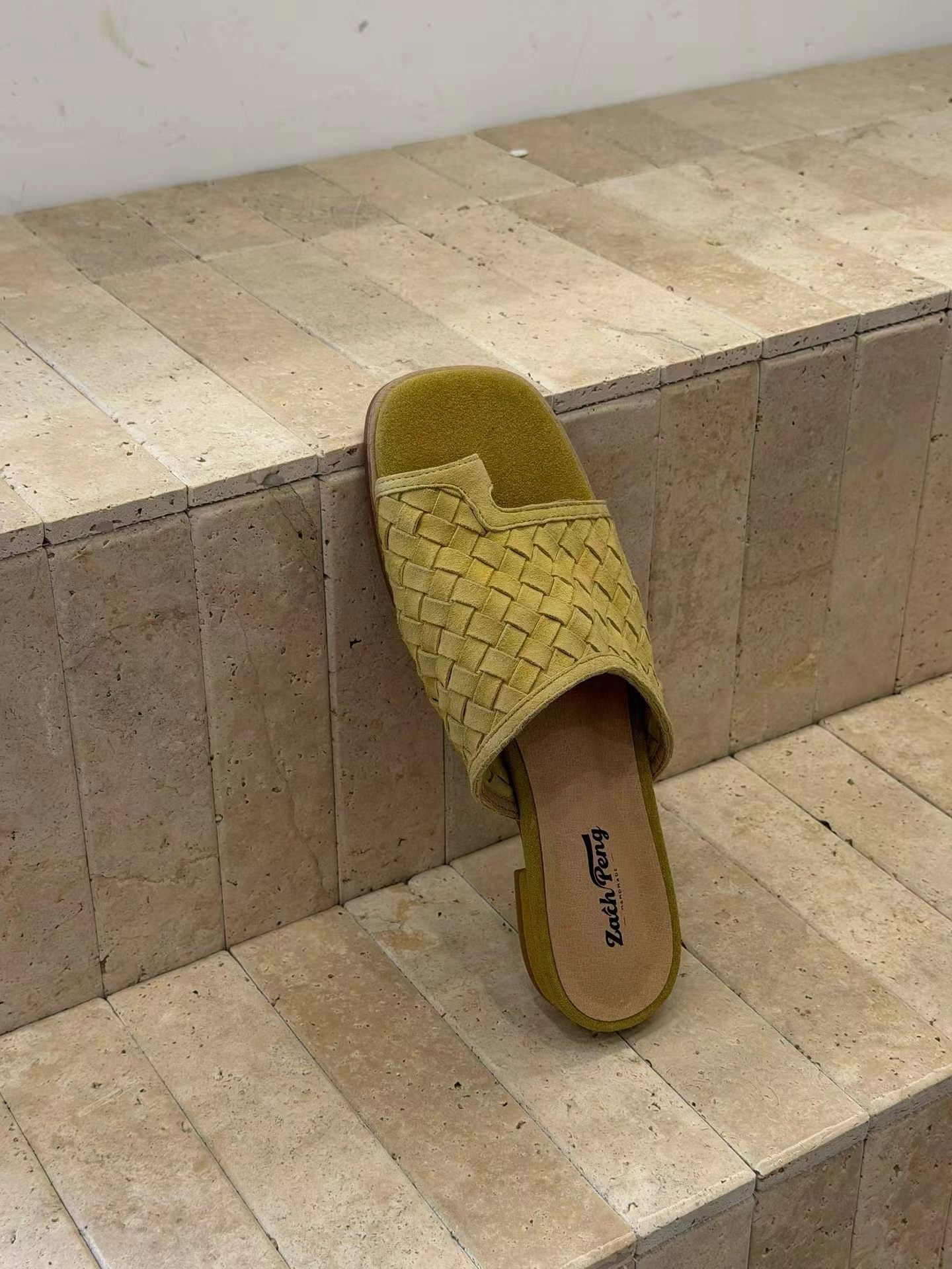 Liora Handwoven Leather Slide Sandals