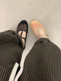 Elodie Sheer Mesh Leather Ballet Flats