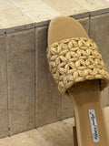 Amara Woven Raffia Slide Sandals