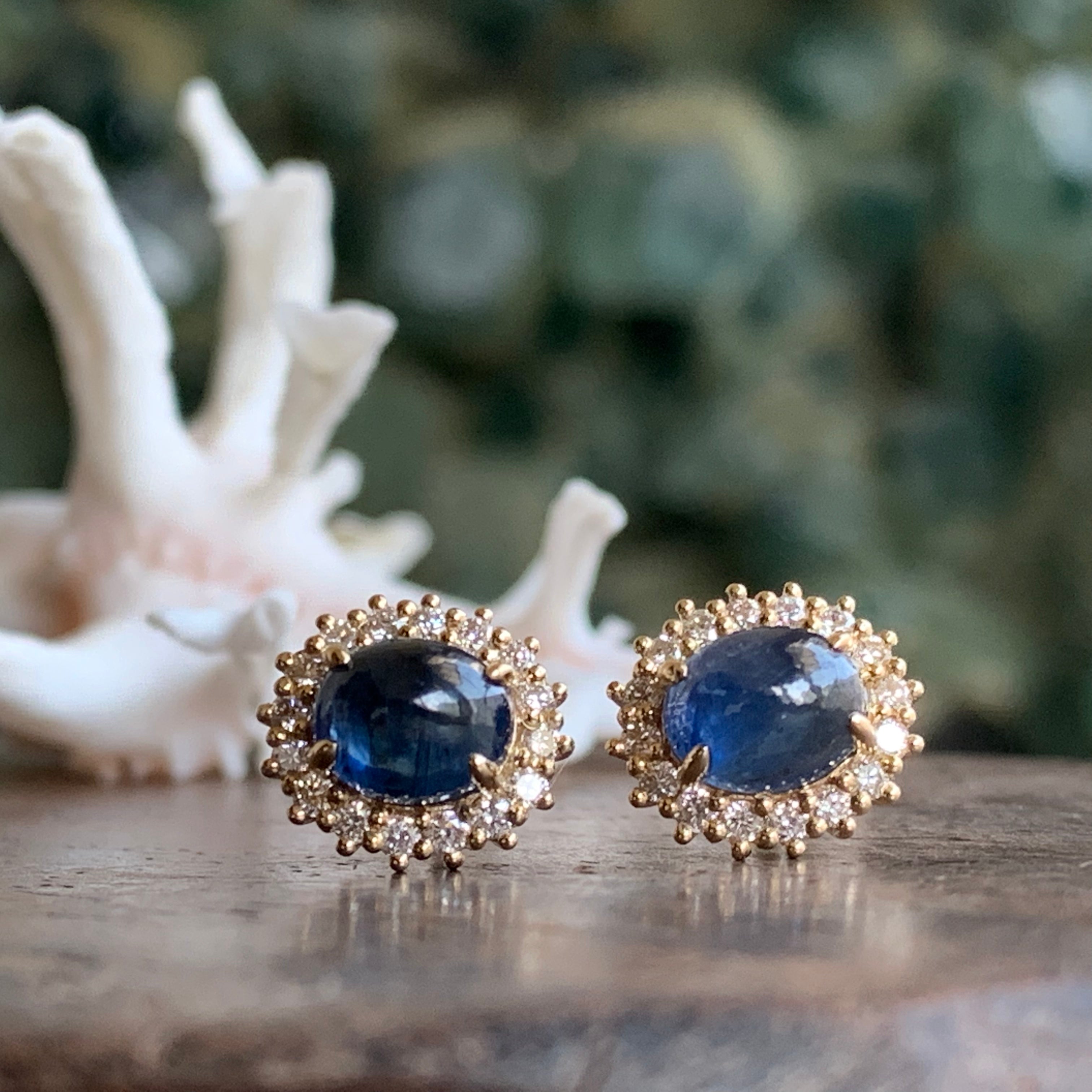 Cabochon Sapphire Diana Earrings