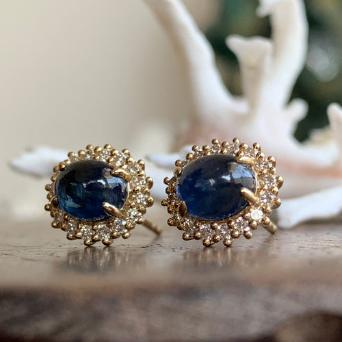 Cabochon Sapphire Diana Earrings