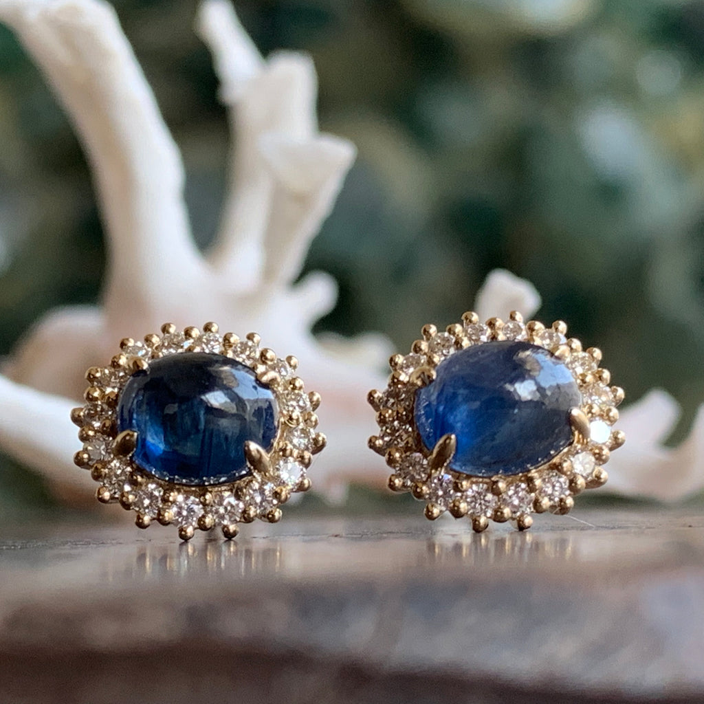Cabochon Sapphire Diana Earrings