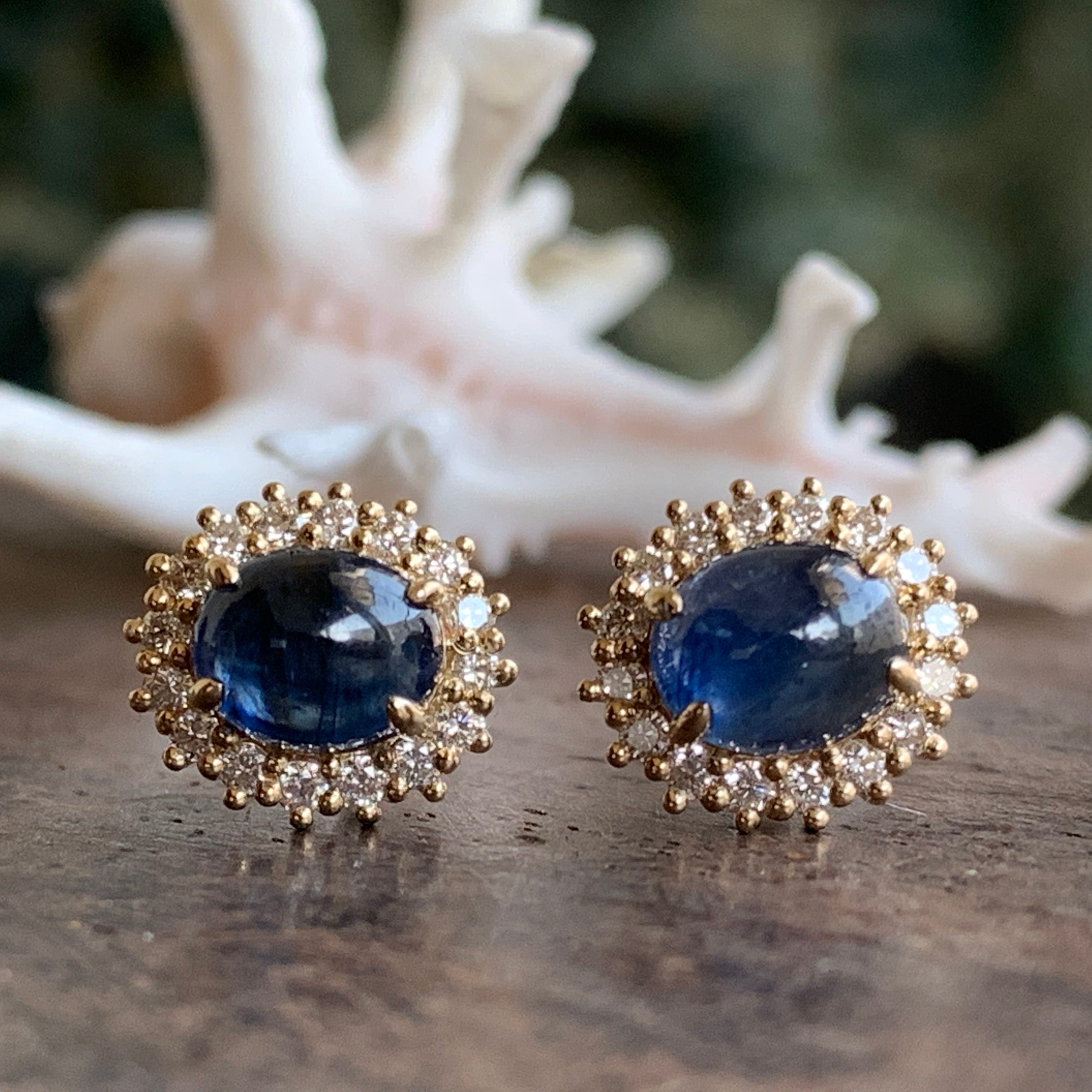 Cabochon Sapphire Diana Earrings
