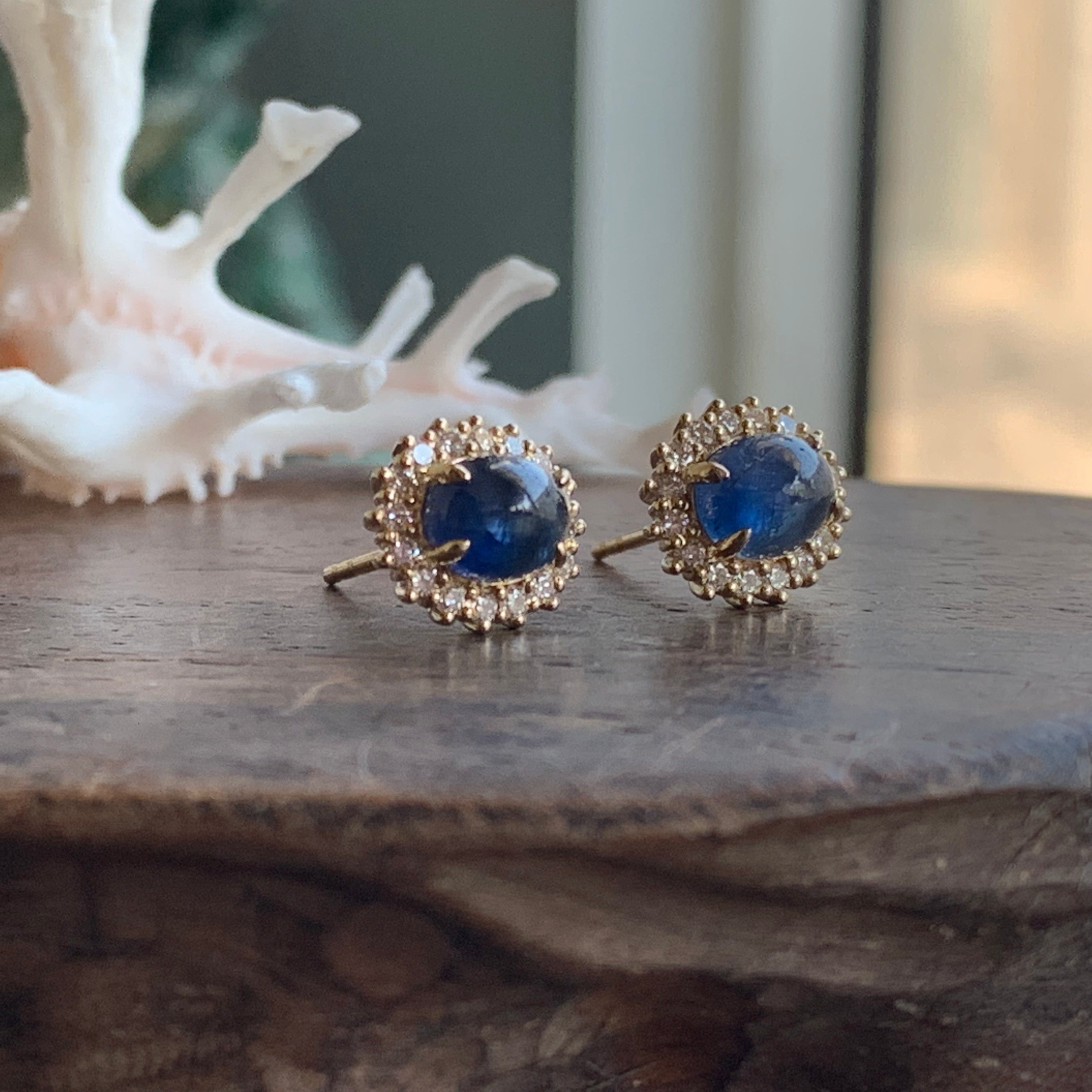 Cabochon Sapphire Diana Earrings