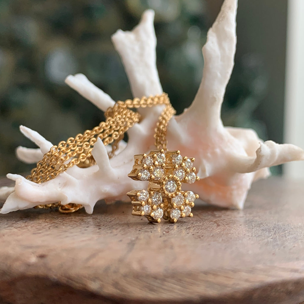 Gold Diamond Cross Necklace