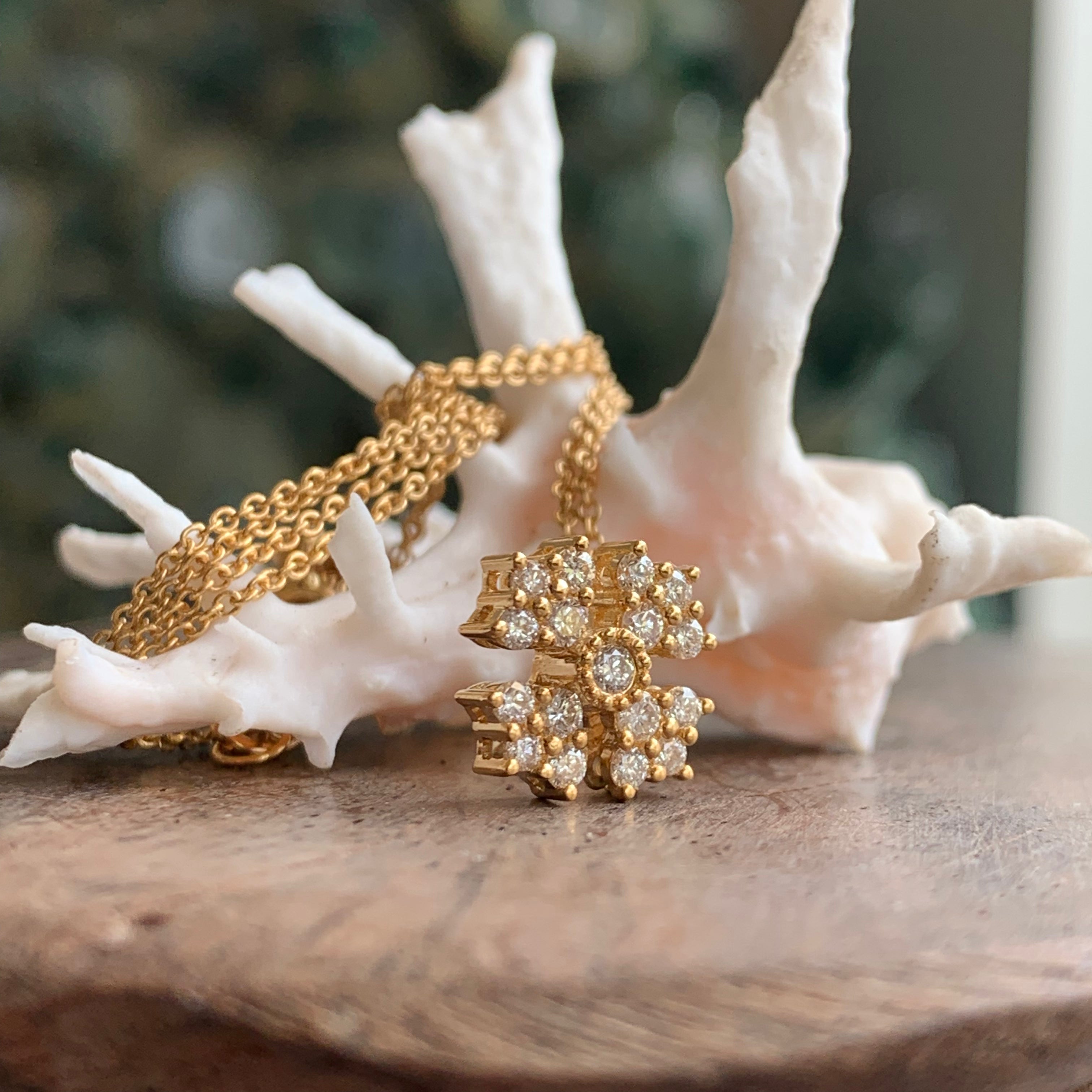 Gold Diamond Cross Necklace