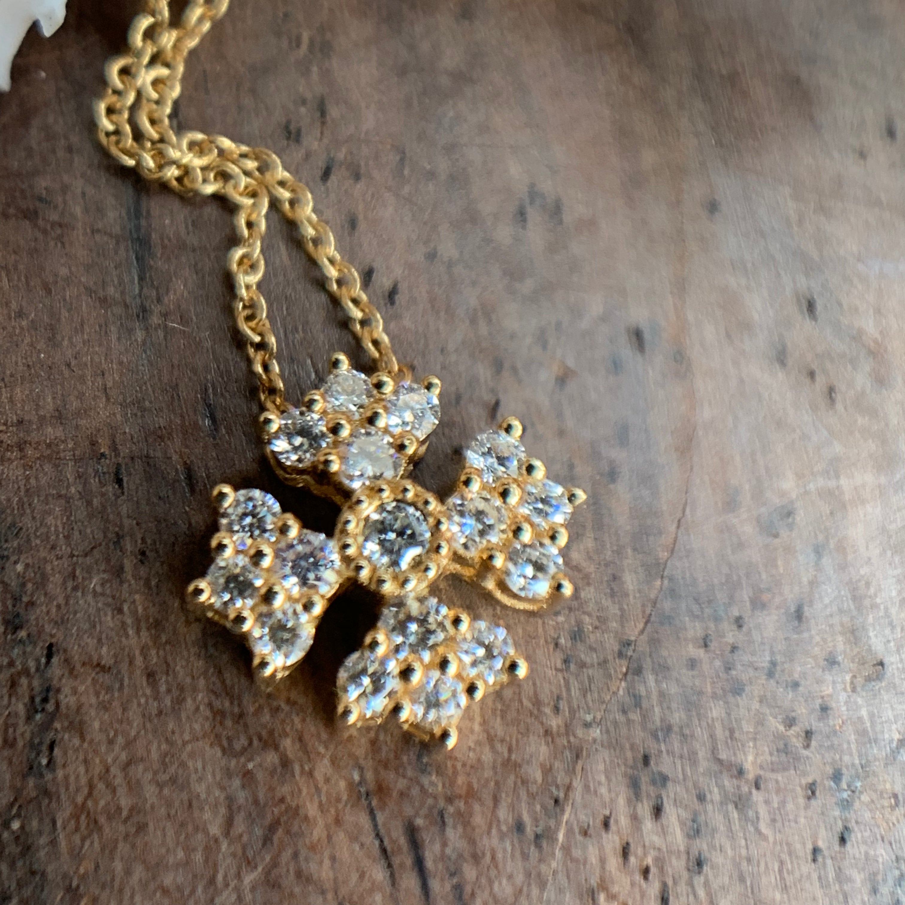Gold Diamond Cross Necklace