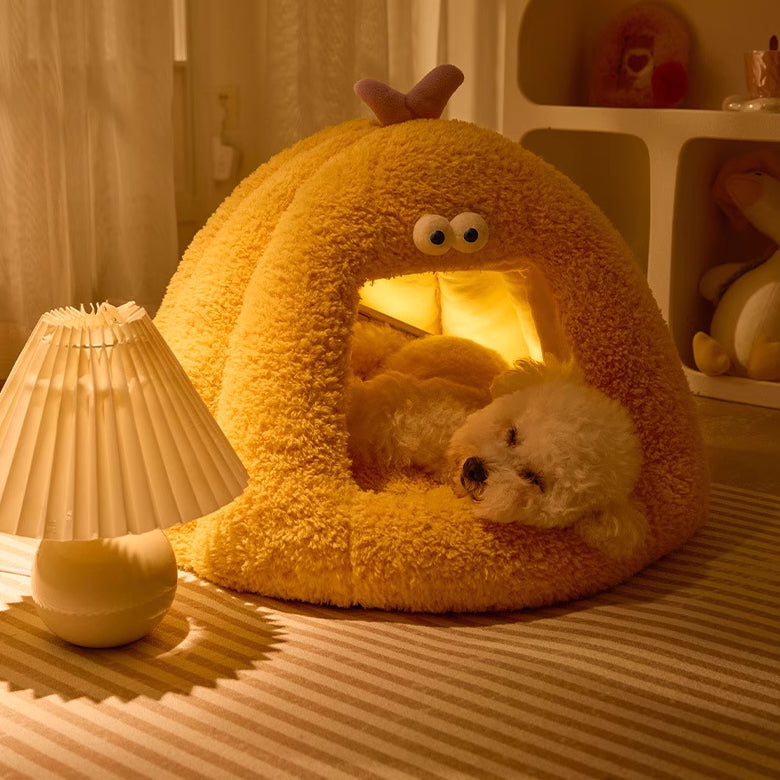 Cozy Monster Pet Cave Bed