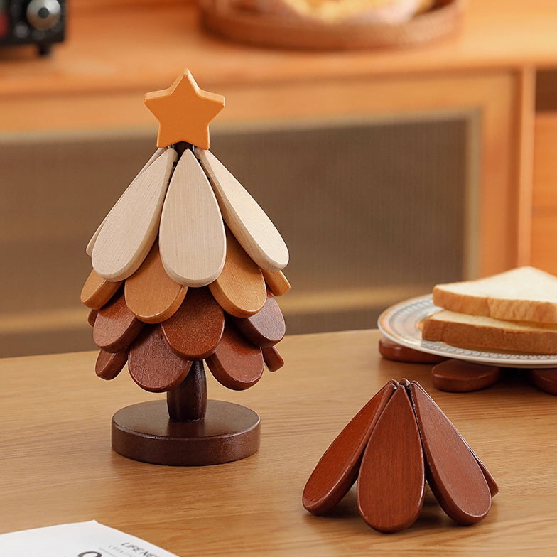 Bamboo Christmas Tree Heat Pad Decor