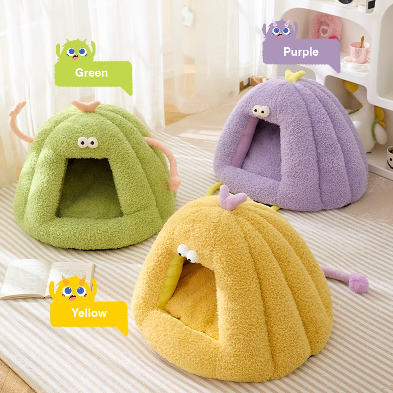 Cozy Monster Pet Cave Bed