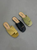 Liora Handwoven Leather Slide Sandals