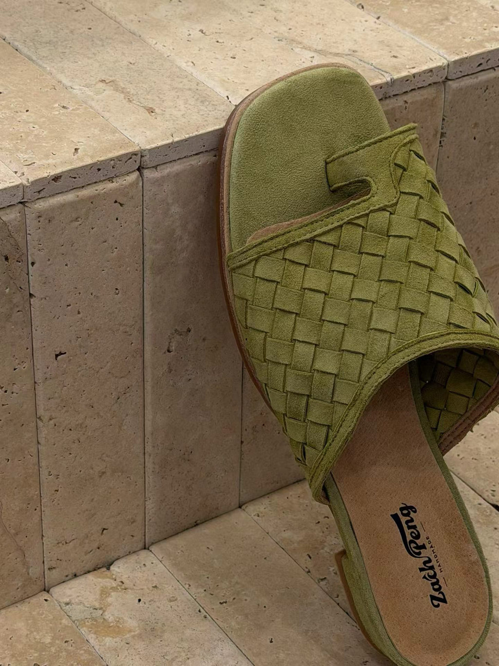Liora Handwoven Leather Slide Sandals